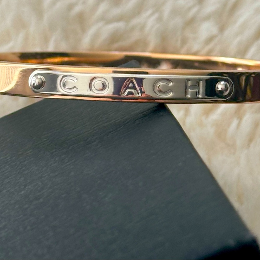 New Rose gold & silver nameplate COACH bangle